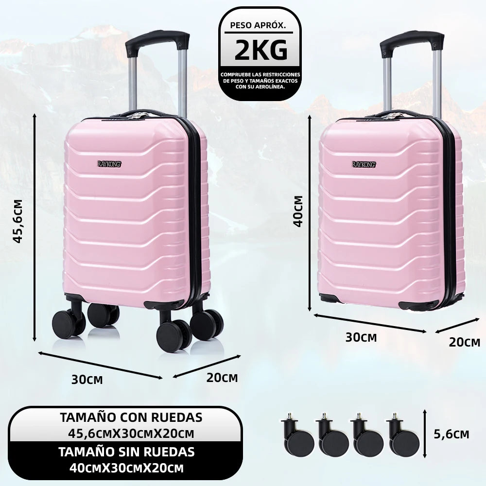 Maleta de Viaje 40×30×20 cm – Cabina sin Facturar, Compacta y Ligera con Ruedas 360°