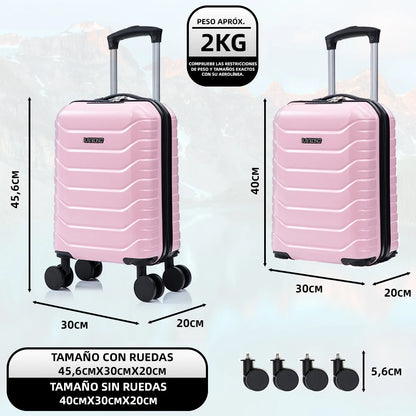 Maleta de Viaje 40×30×20 cm – Cabina sin Facturar, Compacta y Ligera con Ruedas 360°
