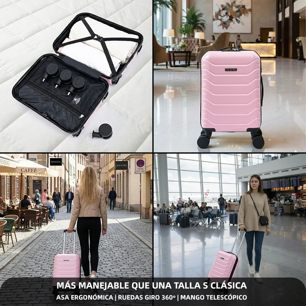 Maleta de Viaje 40×30×20 cm – Cabina sin Facturar, Compacta y Ligera con Ruedas 360°